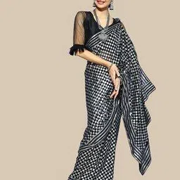chhabra 555 Geometric Print Saree with Blouse Piece-picture-14