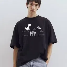 buda jeans co Men Graphic Print Oversized Fit Crew-Neck T-Shirt-picture-23