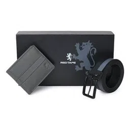 red tape Men Colourblock Belt with Wallet-picture-25