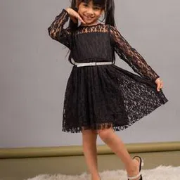 budding bees Girls Lace Fit & Flare Dress-picture-33