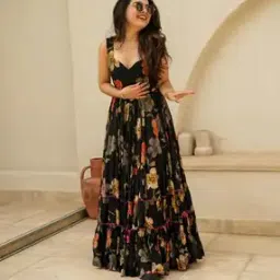 svaraa Women Floral Print Fit & Flared Dress-picture-35