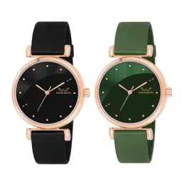 louis devin Set of 2 Women Analogue Wrist Watch-LDCM-191-BLK-GRN  image 1