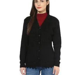 Women V-Neck Button-Down Cardigan-image-11