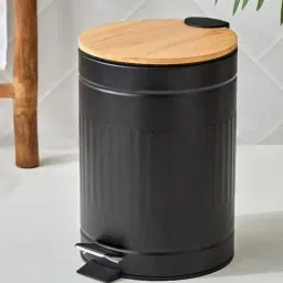 home centre Waste Bin With Bamboo Lid  image 1