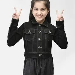 crimsoune club Girls Crop Jacket with Button-Closure-picture-12