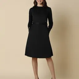 allen solly Women Shift Dress with Tie-Up Belt image 1