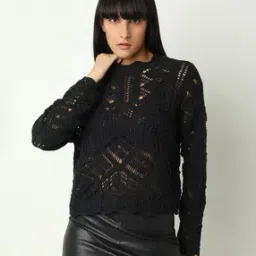 vero moda Women Crochet Round-Neck Pullover-picture-42