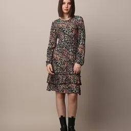 only Women Floral Print Fit & Flare Dress-picture-45