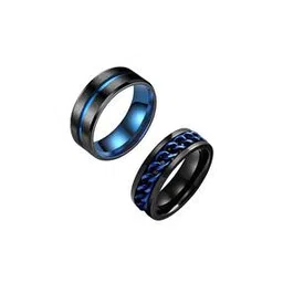 kairangi by yellow chimes Set of 2 Metal Band Rings-picture-28