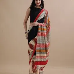 jaipur kurti Women Paisley Print Pure Cotton Mulmul Saree-picture-52
