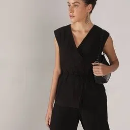 vero moda Women Relaxed Fit V-Neck Wrap Top-picture-49