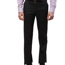 park avenue Men Flat Front Relaxed Fit Trousers-picture-42
