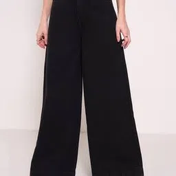 people by pantaloons Women Mid Wash Flared Fit Cotton Jeans-picture-10
