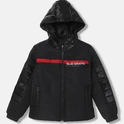 blue giraffe Boys Quilted Hooded Jacket-picture-42