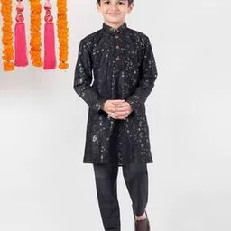 pehanaava Boys Embellished & Embroidered Kurta & Pyjama Set-picture-34