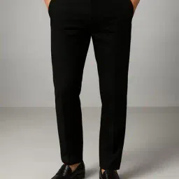 neonomad Men Flat-Front Slim Fit Trousers with Insert Pockets image 1