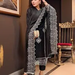 Women Embroidery Straight Kurta Set-image-26