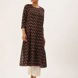 amukti Women Floral Print A-Line Kurta-picture-20