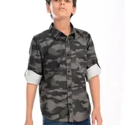zion Boys Camouflage Print Regular Fit Shirt with Spread Collar-picture-20