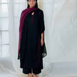 anni designer Women Straight Kurta Set with Contrast Piping-picture-17