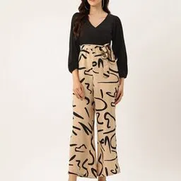 Women Printed V-Neck Jumpsuit-image-48