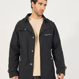 Men Regular Fit Trench Coat-image-35