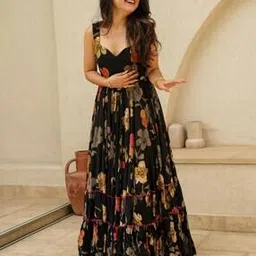 fashion basket Women Floral Print Gown Dress-picture-10