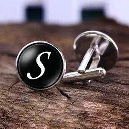 yellow chimes Set of 2 Alphabetic S Cufflinks-picture-43