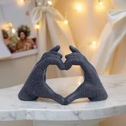 arus Golden Peacock Heart Shape Hand Ornament Black Resin Sculpture-picture-33