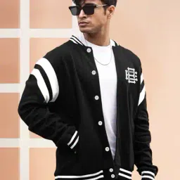 eyebogler Men Striped Loose Fit Bomber Jacket image 1