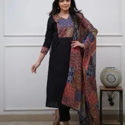 fabnex Women Tie & Dye Print Straight Kurta Set image 1