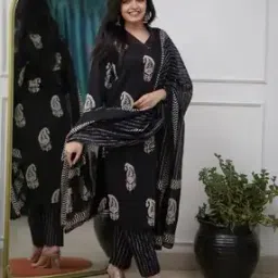 fabnex Women Paisley Print Straight Kurta Set-picture-22