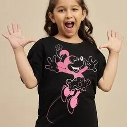 Girls Graphic Print Round-Neck T-Shirt-image-6