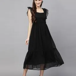 aayu-all about you Swiss-Dot Square-Neck Tiered Dress-picture-25