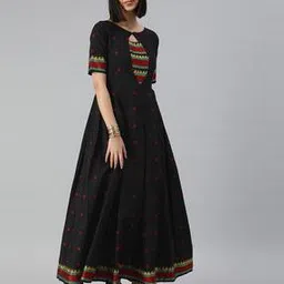 Women Handwoven Fit & Flare Dress-image-10