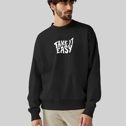 i sense Men Typographic Print Sweatshirt with Crew Neck-picture-16