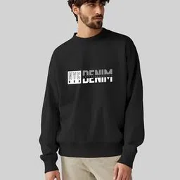 i sense Men Typographic Print Sweatshirt with Crew Neck-picture-37