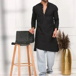 midav Men Stylised Fit Mandarin-Neck Kurta-picture-11