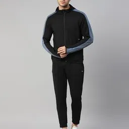 dida Men Panelled Regular Fit Sweatshirt & Track Pants Set-picture-13
