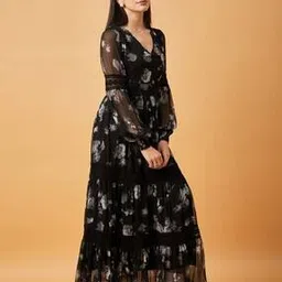 drape and dazzle Women Floral Print A-Line Dress-picture-25