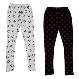 indiweaves Pack of 2 Printed Basic Leggings-picture-33