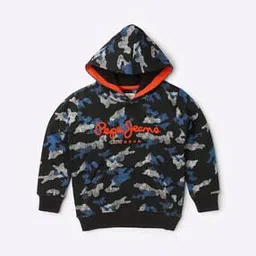 pepe jeans Camouflage Print Hoodie with Kangaroo Pocket-picture-45