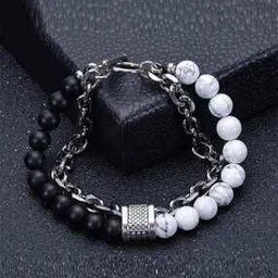 dipi Women Silver-Plated Enamel Beaded Link Bracelet-picture-32
