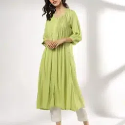 avaasa mix n' match Women Pintuck A-Line Kurta with Insert Pocket-picture-24