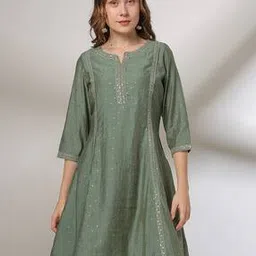 avaasa mix n' match Women Embroidered A-Line Kurta-picture-27