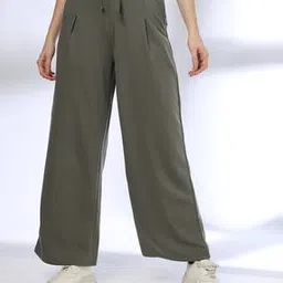 rio basic Women Cotton Terry Wide-Leg Pants with Insert Pockets-picture-41