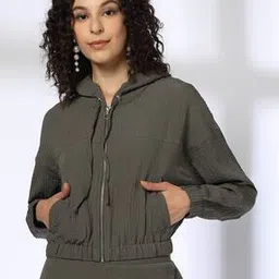 rio Women Crinkled Regular Fit Hooded Shacket-picture-11