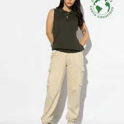 proearth by azorte Structured-Knit Organic Cotton Top-picture-14