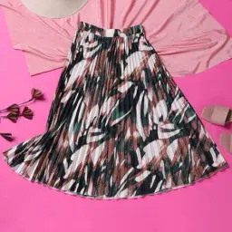 lookshine Women Leaf Print A-Line Skirt image 1