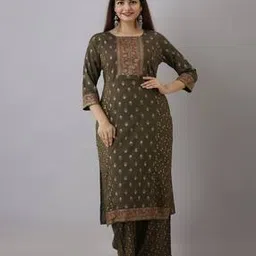 mauka Floral Printed Straight Kurta Set-picture-46